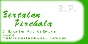 bertalan pirchala business card